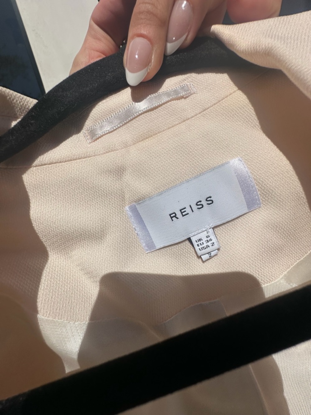 REISS Cream and Black Tote Bag